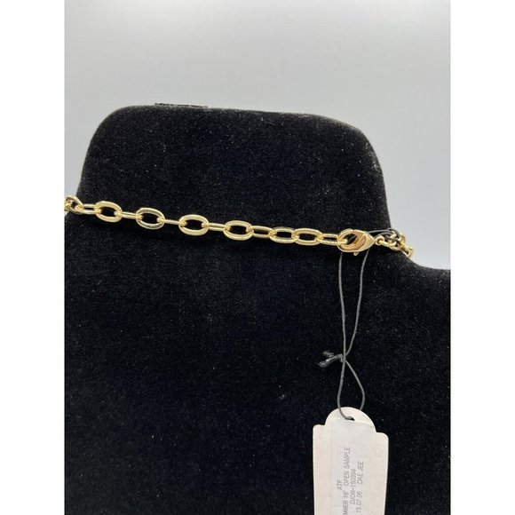 Statement Gold Tone Sculpture Smoky & Clear Color Rhinestone Choker Necklace 18" - Picture 4 of 7